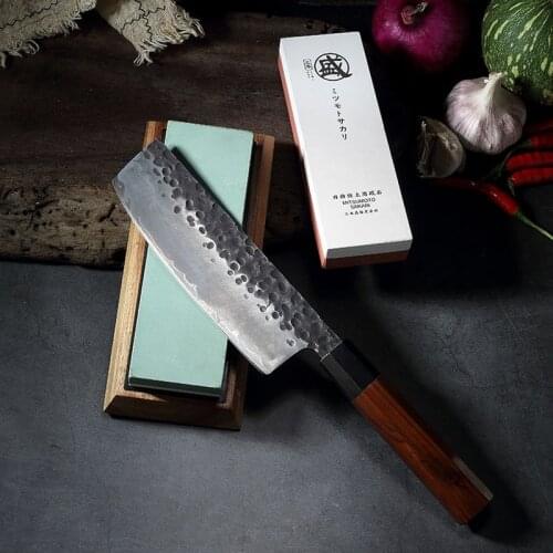 1000 3000 8000 10000 grit Japanese Double-sided sharpening stone For Knives With Non-Slip rubber and wood base