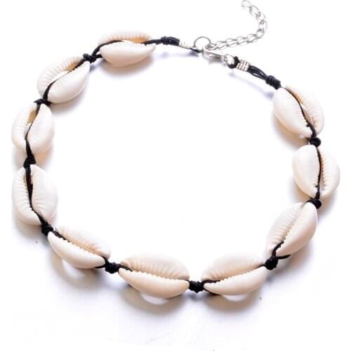 Bohemian Natural Shell Cowrie Necklace for Women Charm Conch Seashell Collar Choker Beach Boho Summer Necklaces Jewelry C