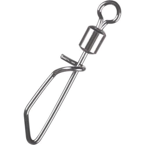 20pcs/lot Fishing Swivels Rotary Ring Connector with T shape Snap 2#-10# Copper + stainless steel Fishing Lure hook Accessories