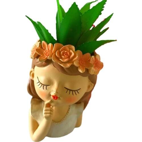 3D Girl Resin Vase Molds Handmade Plaster Cement Flower Pot Silicone Planter Mould Home Decoration Craft Tools