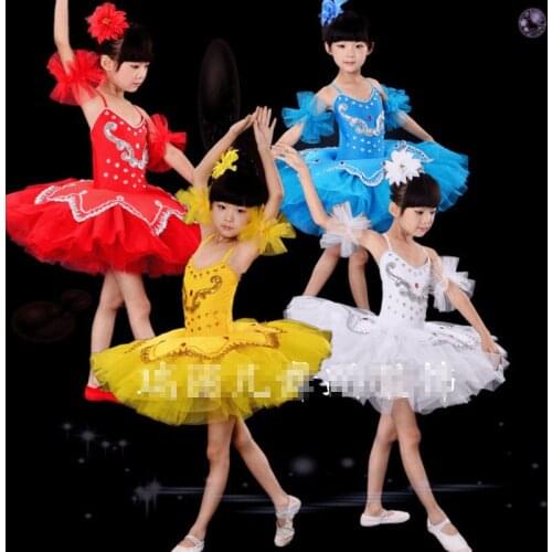 2-15Y Children Ballet Tutu Leotard For Dance Bodysuit Dancewear Swan Lake Ballet Costume For Girl Stage Performance Ballet Dress