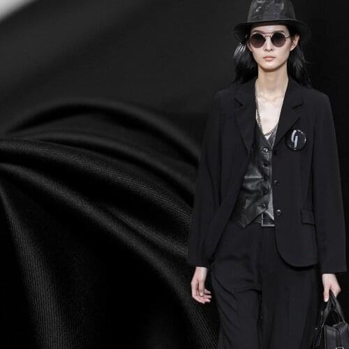 White waxberry Japanese Black Elastic Worsted Wool Fabrics Materials Autumn Suits Jacket Pants Sewing Clothes Tailor Freeshippin