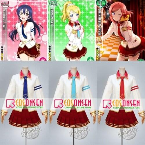 COSPLAYONSEN Anime Love Live! Valentine ED Umi Sonoda Eli Ayase Maki Nishikino Cosplay Costume All Size Custom Made