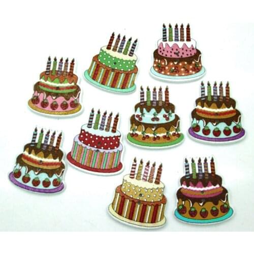 50pcs Mixed Cake Wooden Sewing Buttons For Clothing Needlework Scrapbooking Wood Botones Decorative Crafts Diy Accessories