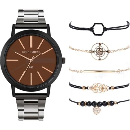 ECONOMICXI New Popular Quartz Watch Luxury Bracelet Gemstone Star Bracele Watch reloj pulsera Simple temperament Steel belt #N03