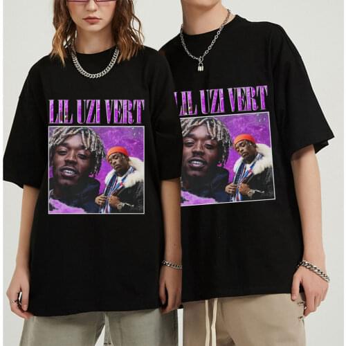 Summer Lil Uzi Vert 90s Vintage Unisex Black T Shirt Men T-Shirt Cotton Tee Shirt Oversize Men Fashion T-shirts Plus Size Tops