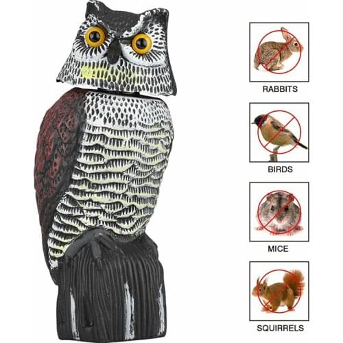 Fake Shaking Head Owl Decoy Pest Bird Repellent Scarecrow Garden Owl Ornament Owl Scarecrow Hunting Bait For Garden Yards