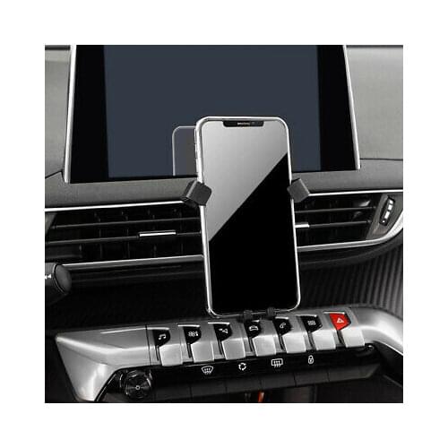 Carbon Fiber Car Air Vent Mount Cell Phone Holder for Peugeot 3008 2017-2020