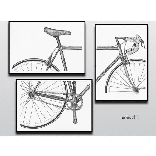 Nordic Bicycle Creative Posters Black White Bike Canvas Painting and Prints Modern Wall Art Pictures Bedroom Living Room Decor