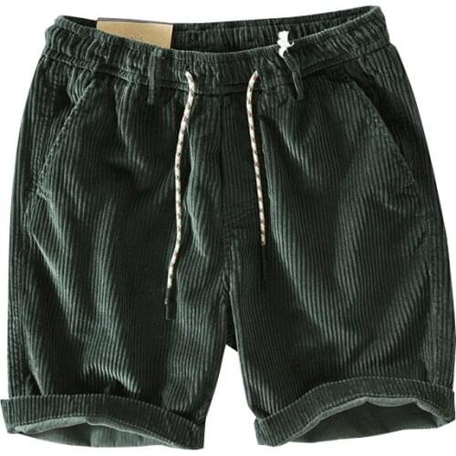 Summer Men Casual Solid Color Sport Short Pants Drawstring Pockets Cotton Beach Shorts Fifth Pants