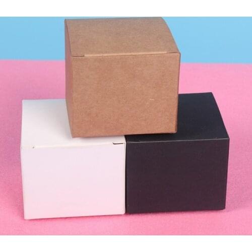 Small White Kraft Paper cardboard box,Black Essential Oils Packaging Boxes,Rectangle Cosmetic Perfume Bottle Gift Paper Box