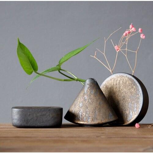 Small vase, coarse pottery kiln, small flower tea ceremony, Zen water culture, small flower insert ceramic mini vase