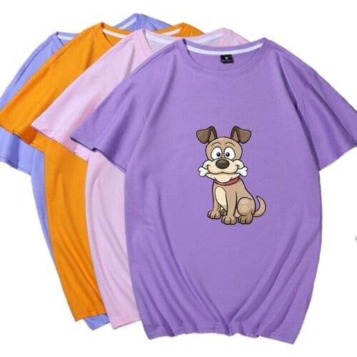 Cute Puppy Print Tshirt for Women Harajuku Kawaii Clothes Basic T-shirt Kpop Custom Tee Shirt Girl Womens Top Ropa Mujer