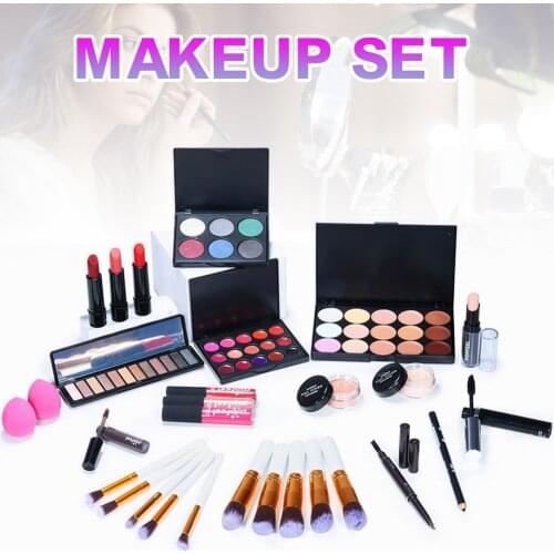 16 Types All in One Makeup Set Includes Eyeshadow Palette Mascara Lip Stick Concealer Palette Makeup Bag Makeup Gift for Women