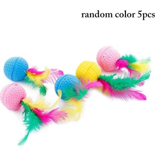5Pcs Cat Latex Balls Toys Set Elastic Interactive Cat Foam Ball Toy Kitten Bite Ball Pet Accessories Set Pet Supplies