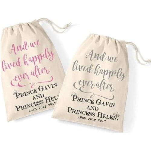 Personalized Fairytale wedding his and her Bachelorette Hangover Kit favor keepsake gift Bags bridal shower party Candy pouches