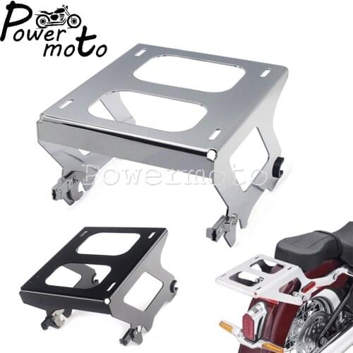 Chrome Detachable Solo Tour Pack Pak Mount Luggage Rack For Harley Softail Deluxe Heritage Classic 114 FLSL FXBB FLDE FLHC FLHCS