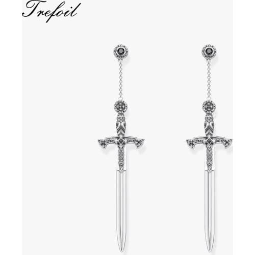 Earrings Richly Ornamented Sword eardrop 2021 New Fine Jewelry 925 Sterling Silver Gift For Women Men Europe Street Style Bijoux