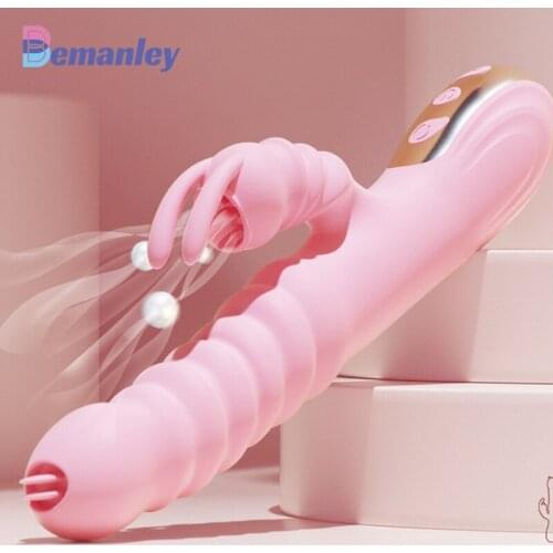 Tongue Licking Heating Telescopic Vibrator Female Sex Toys Tongue G-Spot Clitoris Teasing Masturbation Dildo Adult Product for18