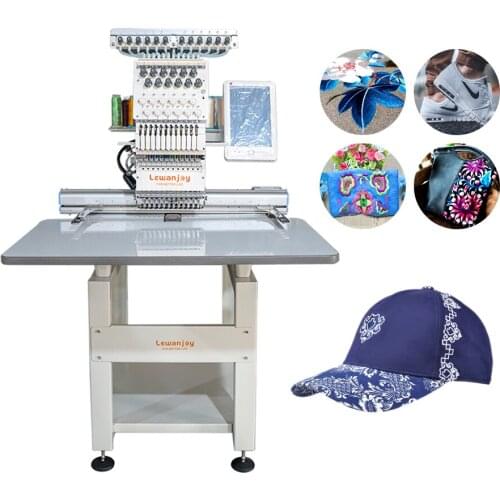 High Quality Tubular /Hat /T-shirt/ Shoes/ Box Flat Embroidery Machines Simple Single Head 350*200 mm Enbroiderers