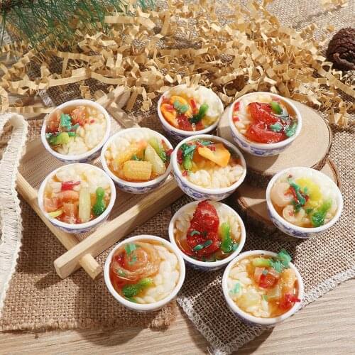 1 Pcs Random Miniature Dollhouse Chinese Rice Pastry casserole noodles dessert kitchen toy Fake Food toy Dollhouse Decoration