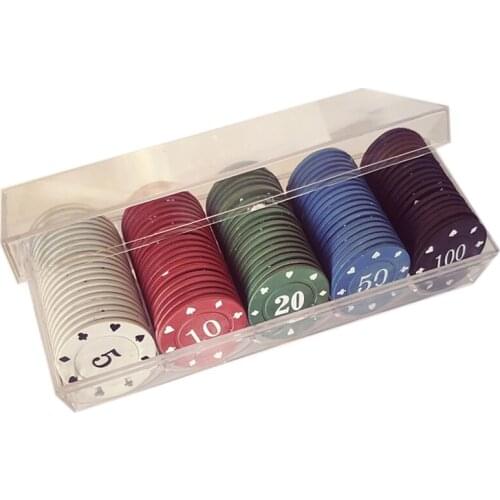 100Pcs Round Plastic Chips Poker Card Game Counting Accessories Dice Entertainment Chip