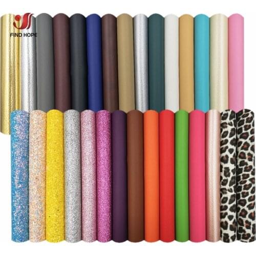 30pcs Iridescent Glitter Leopard Faux PU Leatherette Sewing Fabric DIY Decor Craft Bowknot Bows Earring Hand-made Material