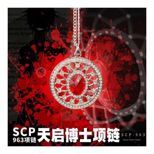 Anime SCP Foundation SCP-963 Amulet Necklace Props Fashion Pendant Chain Choker Fashion Cosplay Accessories Student Xmas Gift