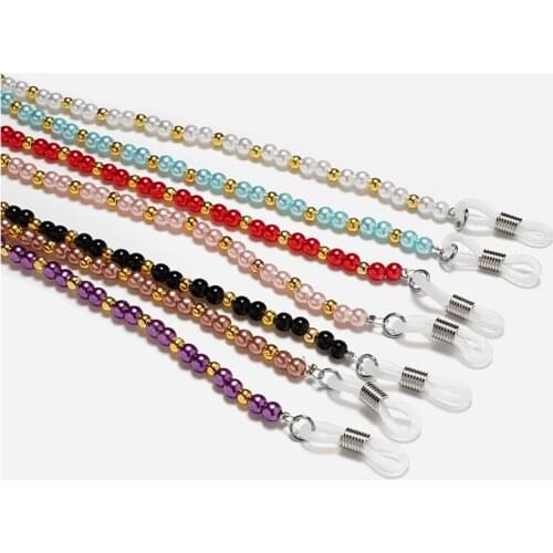 Bohemian Colored Mask Strap Beaded Glasses Chains Women Face Mask Lanyard Anti Slip Womens Neck Chain For Eyeglass Sunglasses