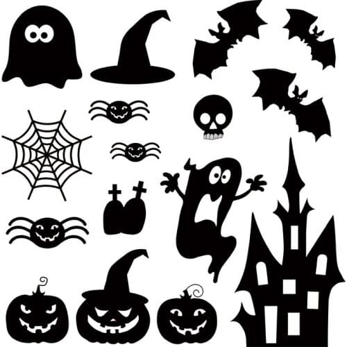 Black Diy Accessories Patch For White T-Shirt Diy New Design Thermal Transfer Hot Tear Transfers For Clothing Halloween Gifts