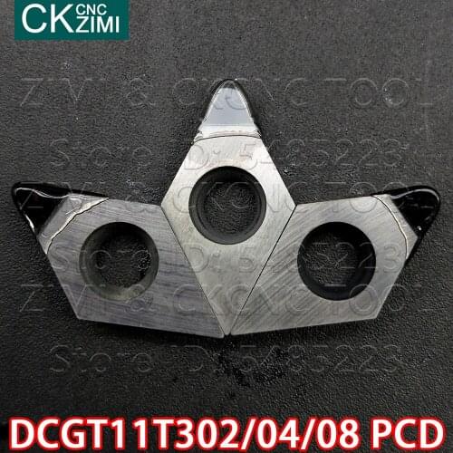 DCGT11T302 PCD DCGT11T304 PCD DCGT11T308 PCD inserts Diamond blade External Turning inserts Lathe Tools DCGT for Copper aluminum