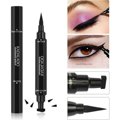 Double Head Eyeliner Waterproof Black Liquid Eyeliner Pen EyeLiner Stamp Long Lasting Makeup Eye Pencil Cosmetics Wholesale