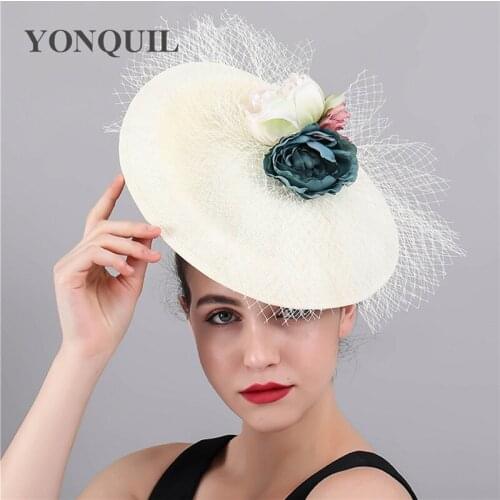 Elegant Ladies Charming Wedding Headpiece For Bride Marriaged Fascinators Hats Mesh Millinery For Ladies Chic Church Headwear