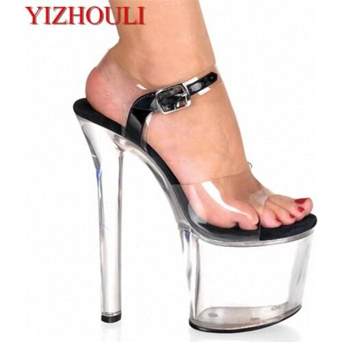 Classic open-toe sandals, summer 20cm high heels 8 inches pole dancing/performance/Star models, dancing shoes