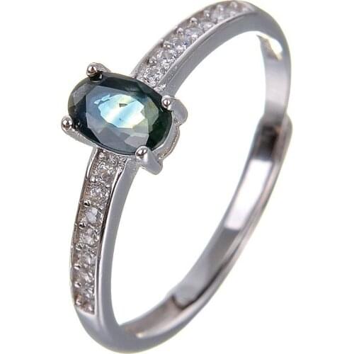 Natural sapphire ring Origin real blue sapphire 925 sterling silver gem Finger ring Fine jewelry