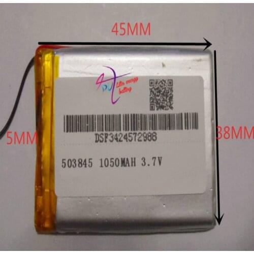 Best battery brand Size 503845 3.7V 1050mah Lithium polymer Battery with Protection Board For GPS Bluetooth Digital Product Free