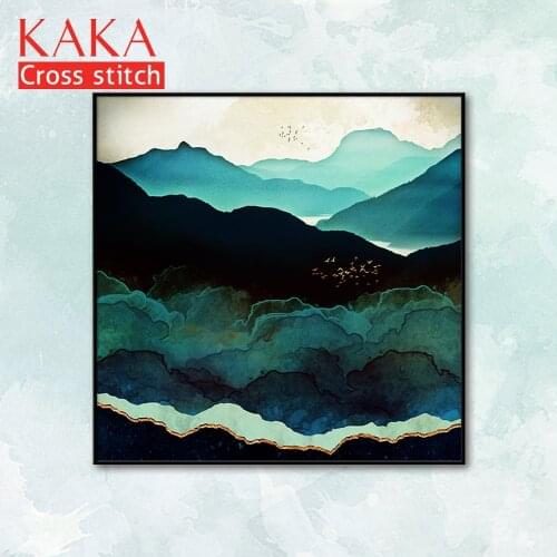 Cross stitch kits,Embroidery needlework sets with printed pattern,11CT-canvas for Home Decor Painting,Landscape Full NCKS066