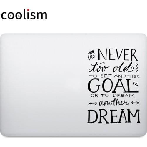 "Never Too Old" Cslewis Quote Decal Laptop Sticker for Apple MacBook Pro Air Retina 11 12 13 14 15 inch Mac Book Notebook Skin