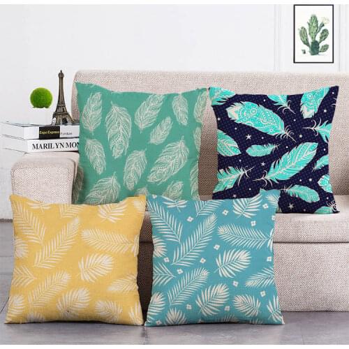 Feather Geometric Cushion Cover Decorative For Sofa Car Home Woven Linen Pillow Case Custom Throw Pillows T306