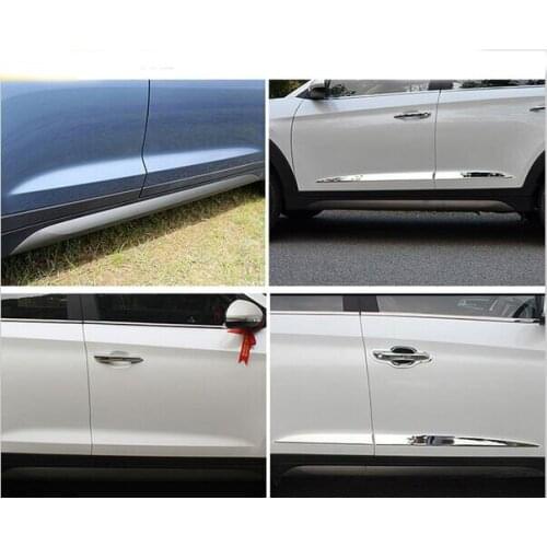 2016 NEW ACCESSORIES FOR HYUNDAI TUCSON TL 2015 2016 CHROME SIDE DOOR BODY LINE GARNISH MOULDING COVER PROTECTION