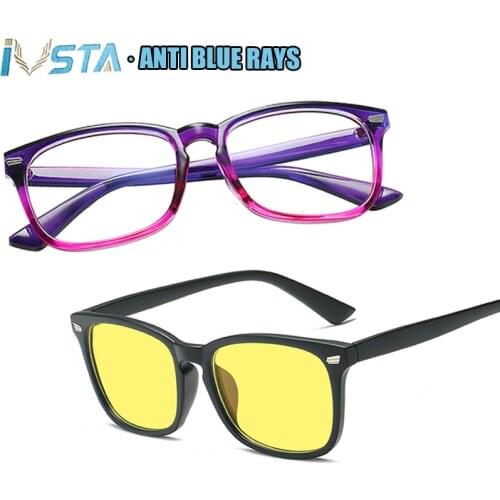 IVSTA Blue Light Blocking Glasses for Computer Anti Blue Rays Gaming Gamer Women Men Cat Eye Myopia Clear Prescription Spectacle