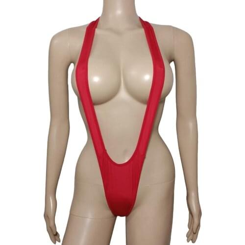Sexy Lady Lingerie Micro Bikini V-string Thong One Piece Tights Thong Leotard Swimwear Teddy Woman Monokini Erotic Underwear