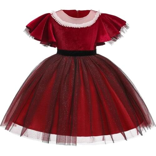 Princess Girls Dress Velvet Wedding Party Dresses Children Kids Elegant Ball Gown Vestidos Baby Christmas Children Clothing