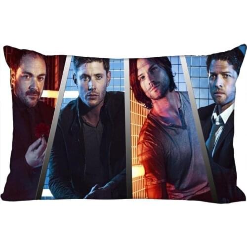 Custom Pillowcase Cover Supernatural TV Rectangle Zipper Pillow Cover Satin Fabric Pillowcase 40x60cm45X75cm50X75cm(Two sides)