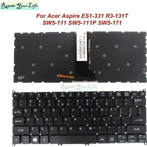 US RU Russian AR Arabic Backlit Keyboard for Acer Aspire R3 Series N15W5 R3-131T Switch 11 SW5-111P Laptop Keyboards Backlight