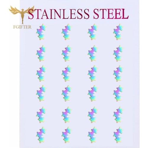 Rainbow Color Stainless Steel Woman Accessories 2021 Star Stud Earrings Romantic Personality Jewelry Three Stars Connected