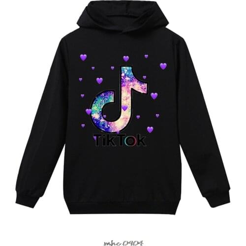 Tik Tok Print Cartoon Hoodie For Baby Girl Kids Autumn Long Sleeve Hooded Coat Tops Outfits Baby Jacket Casual Clothes