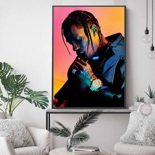 Travis Music Star Rap Hip Hop Rapper Fashion Model Art Painting Silk Canvas Poster Wall Home Decor