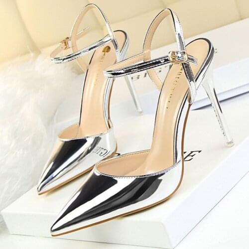 BIGTREE Shoes High Heels Women Sandals Sexy Stiletto Heels Ladies Pumps Rhinestone Stripper Sandals Heels Wedding Shoes Women