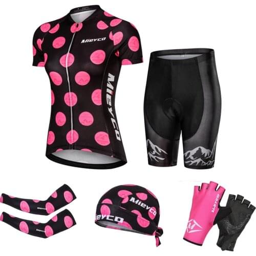 Bicycle Racing Team Short Sleeve Maillot Ciclismo Women Cycling Jersey Kits Summer Breathable Mesh Cycling Shorts Sets Bib Short
